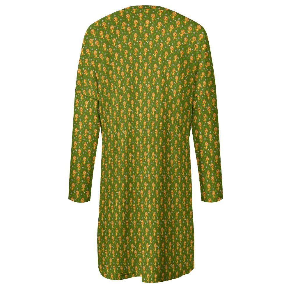 Orange Bird Women's Long Fit Sweatshirt With Pockets