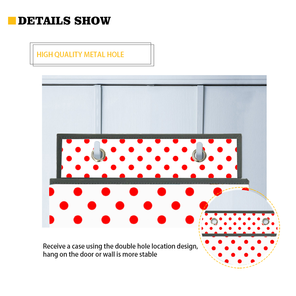 White With Red Polka Dots 4-Tier Hanging Shelf Wall Closet Storage Organizer Bags