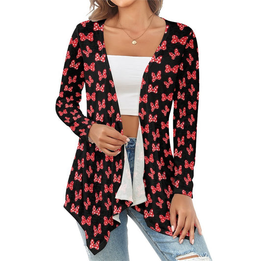 Polka Dot Bows Women's Short Cardigan