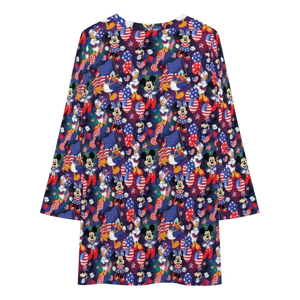 Disney America Long Sleeve Patchwork T-shirt Dress