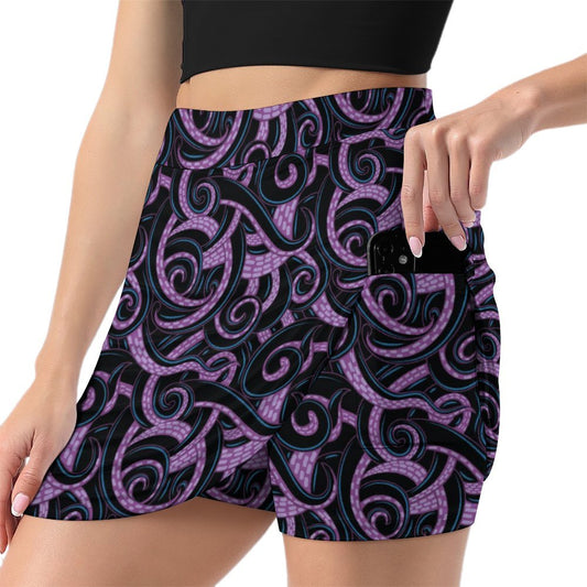 Ursula Tentacles Athletic A-Line Skirt With Pocket
