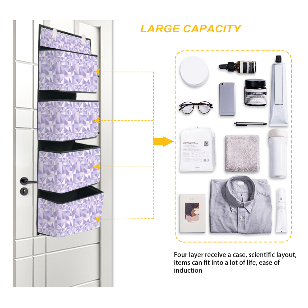 Purple Wall 4-Tier Hanging Shelf Wall Closet Storage Organizer Bags