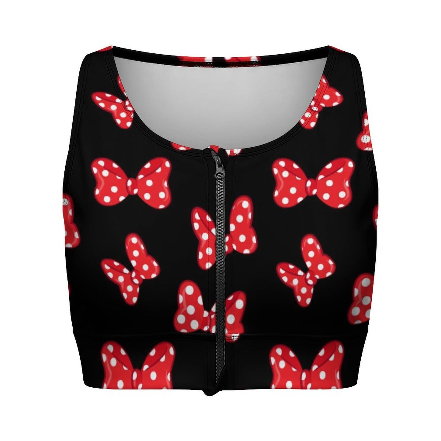 Polka Dot Bows Women's Yoga Zipper Vest - Ambrie