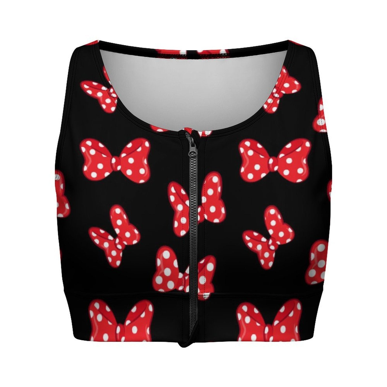 Polka Dot Bows Women's Yoga Zipper Vest - Ambrie