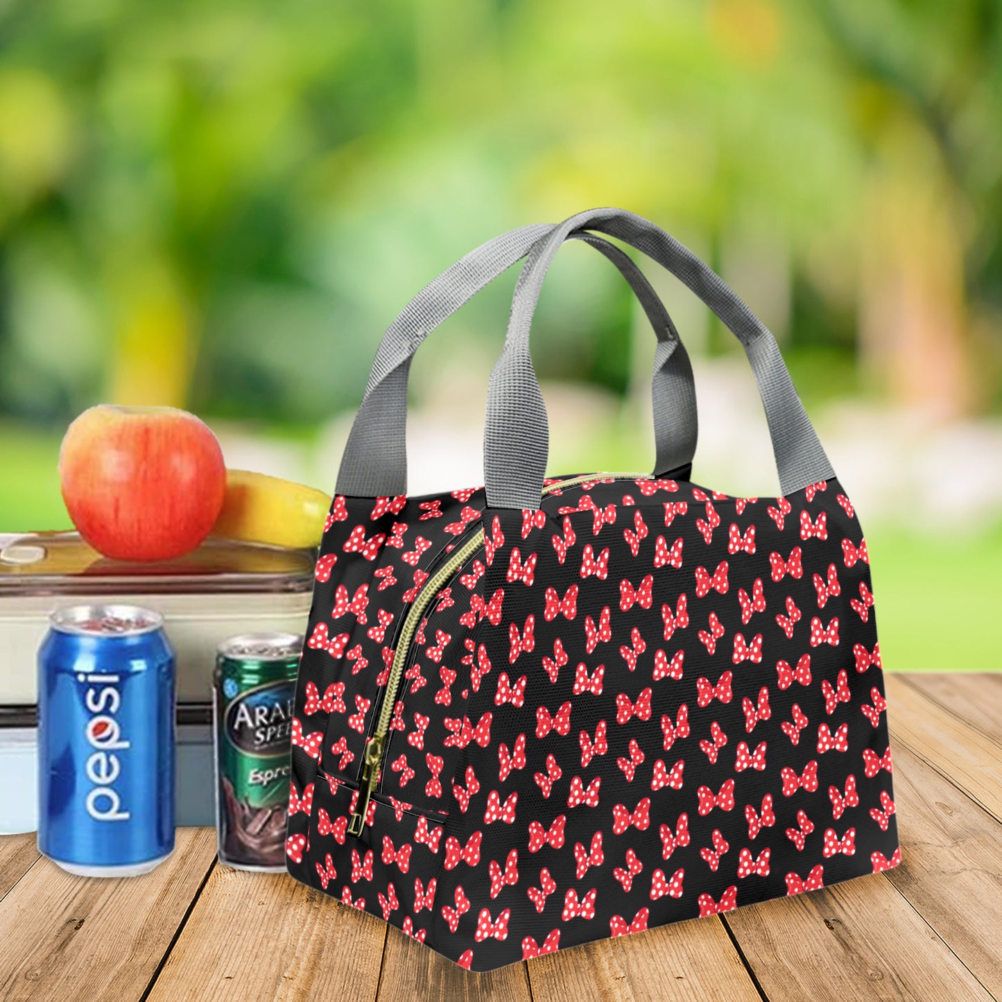 Polka Dot Bows Portable Lunch Bag