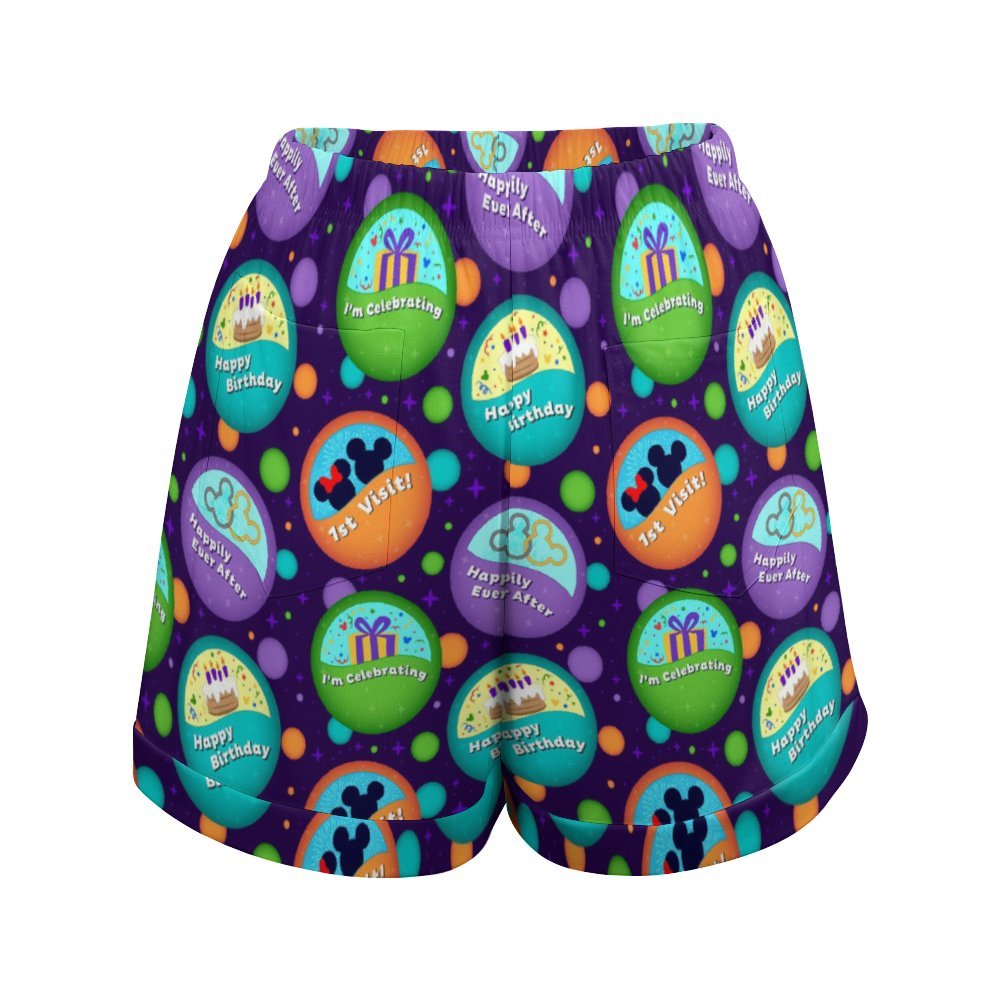 Button Collector Women's High-Waisted Loose Shorts With Pockets