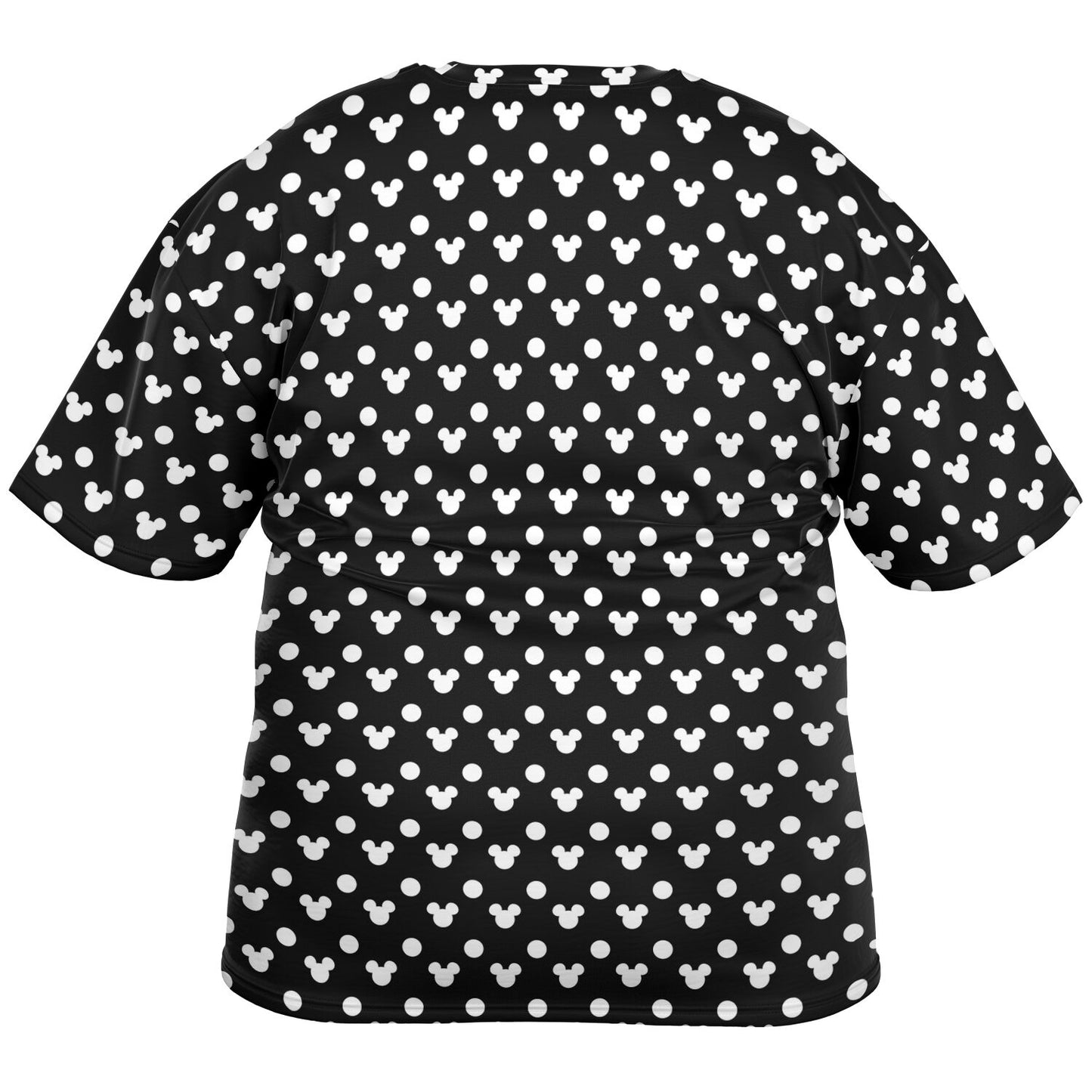 Black With White Mickey Polka Dots Unisex Plus-size T-Shirt