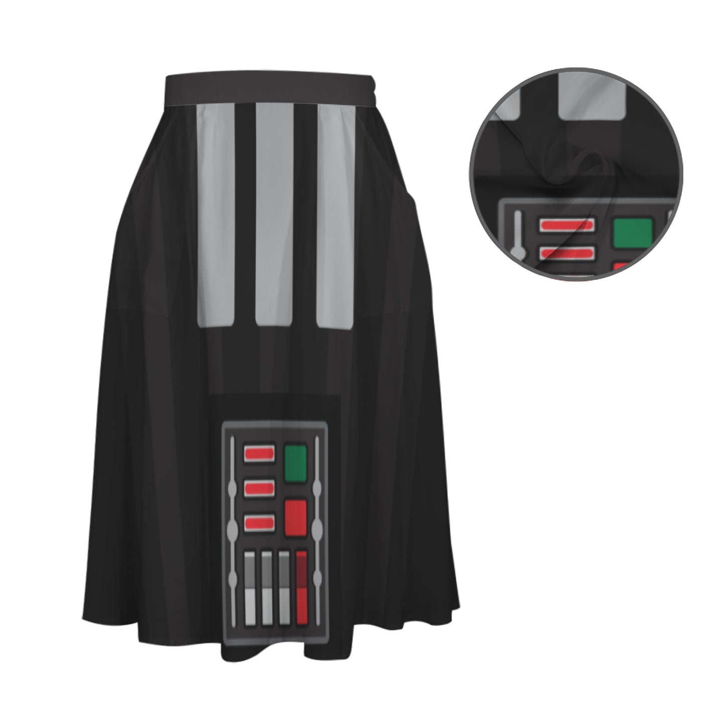 Darth Vader Elastic Waist Midi Skirt With Pockets