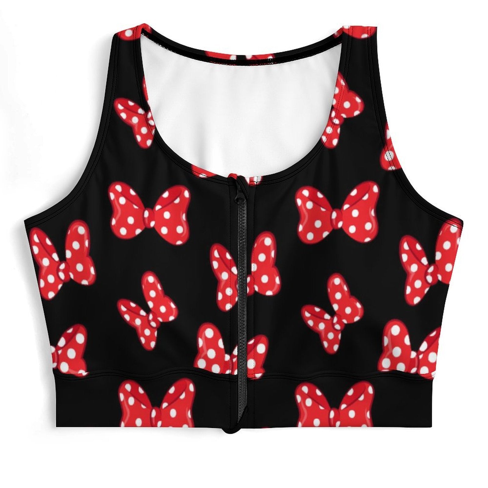Polka Dot Bows Women's Yoga Zipper Vest - Ambrie