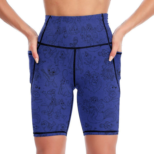 Sketches Women's Knee Length Athletic Yoga Shorts With Pockets