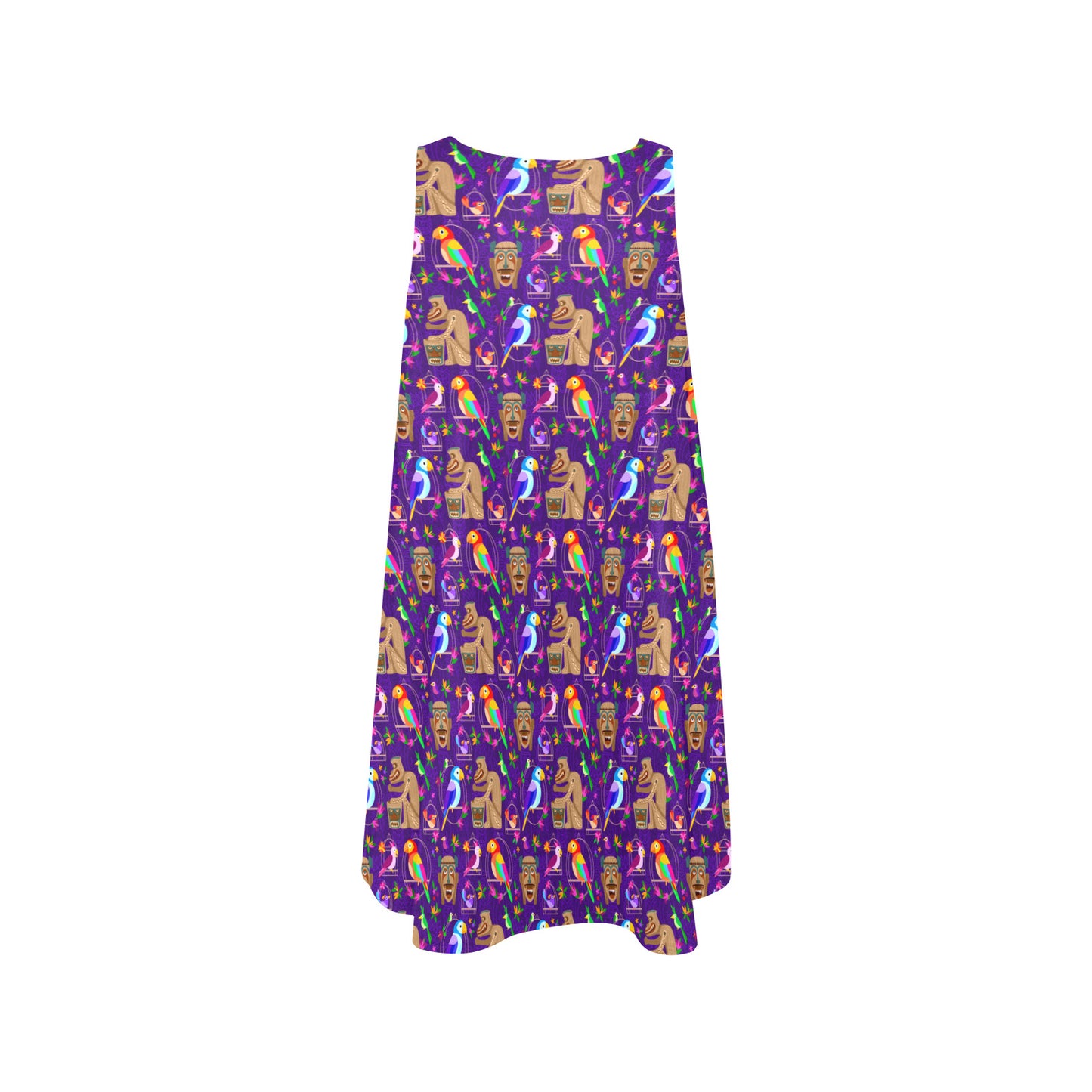 Tiki Plays The Drums Sleeveless A-Line Pocket Dress