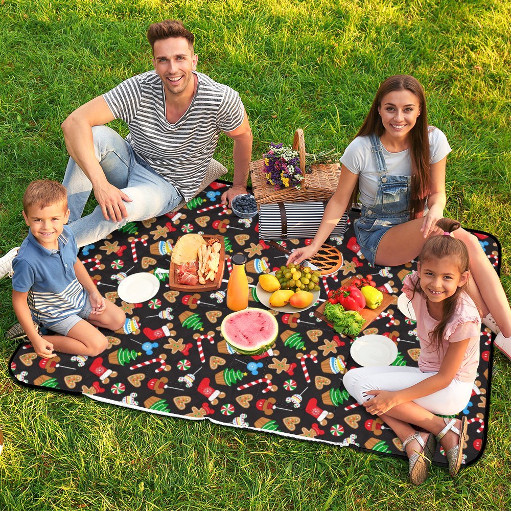 Christmas Snacks Zipper Picnic Mat