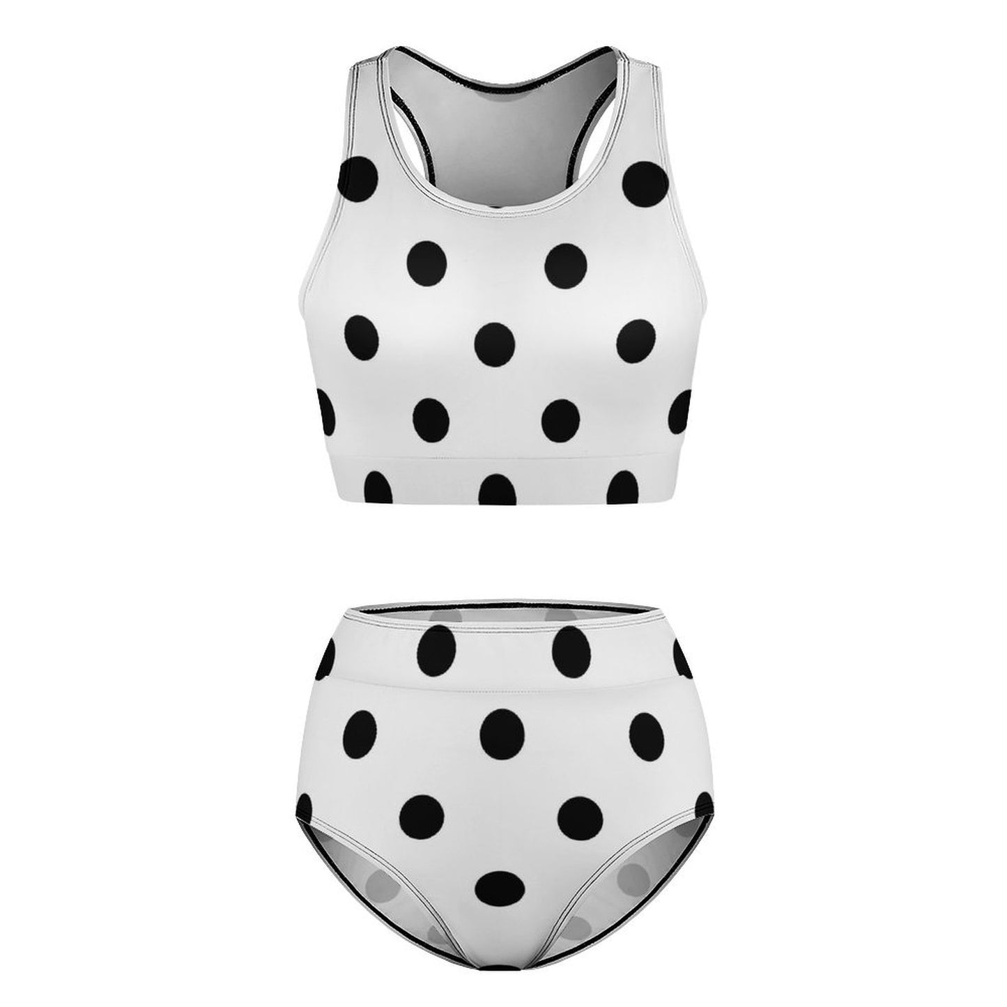 White With Black Polka Dots Women's Bikini Swimsuit