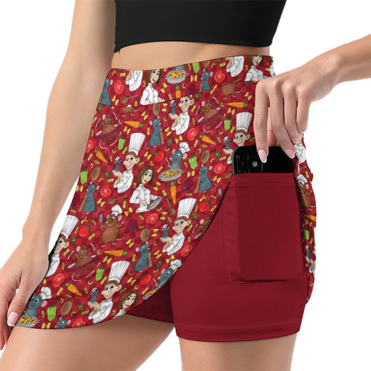 Ratatouille Athletic A-Line Skirt With Pocket Solid Shorts