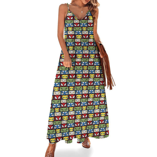 Super Hero Eyes Women's Summer Slip Long Dress