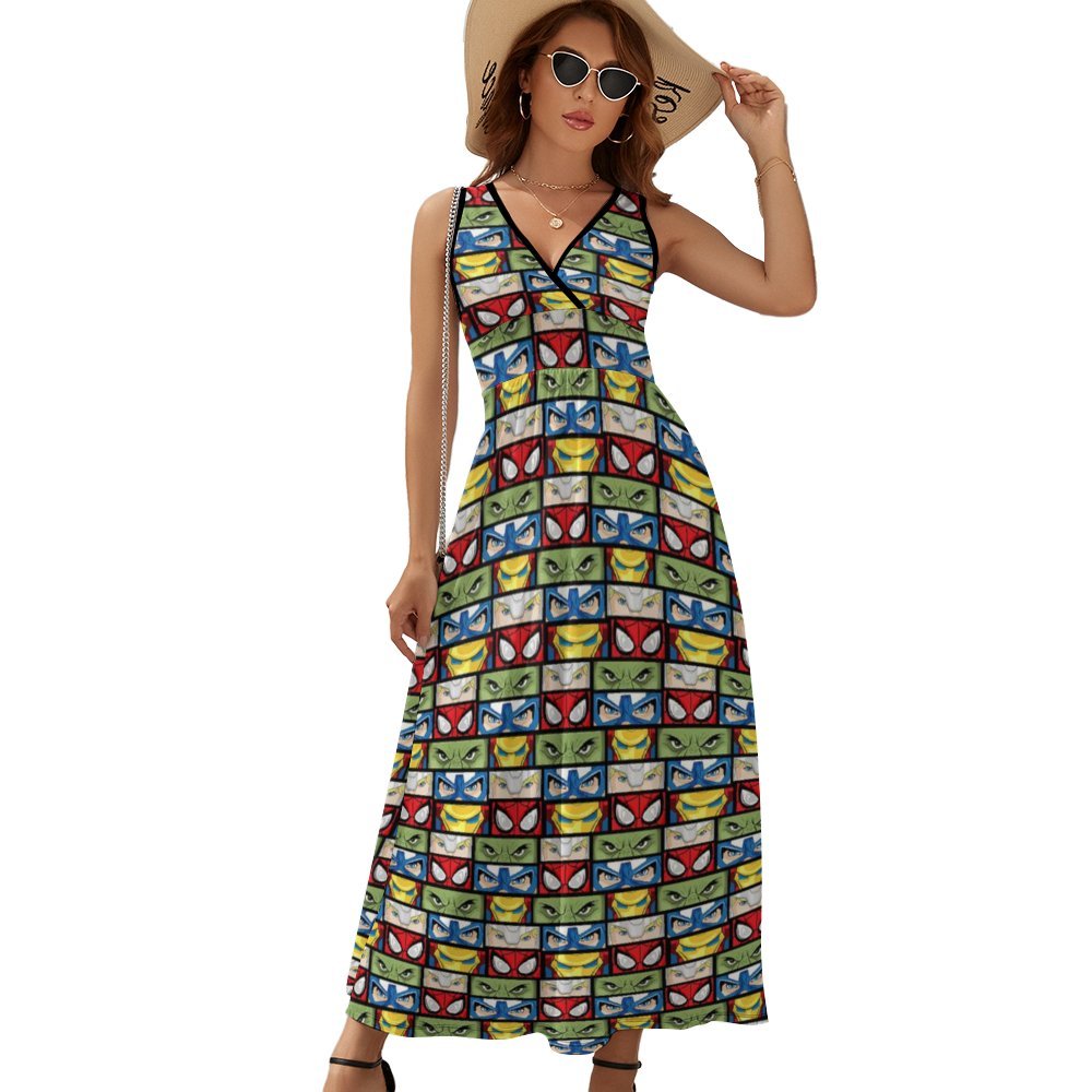 Super Heroes Eyes Women's Long Sleeveless Dress