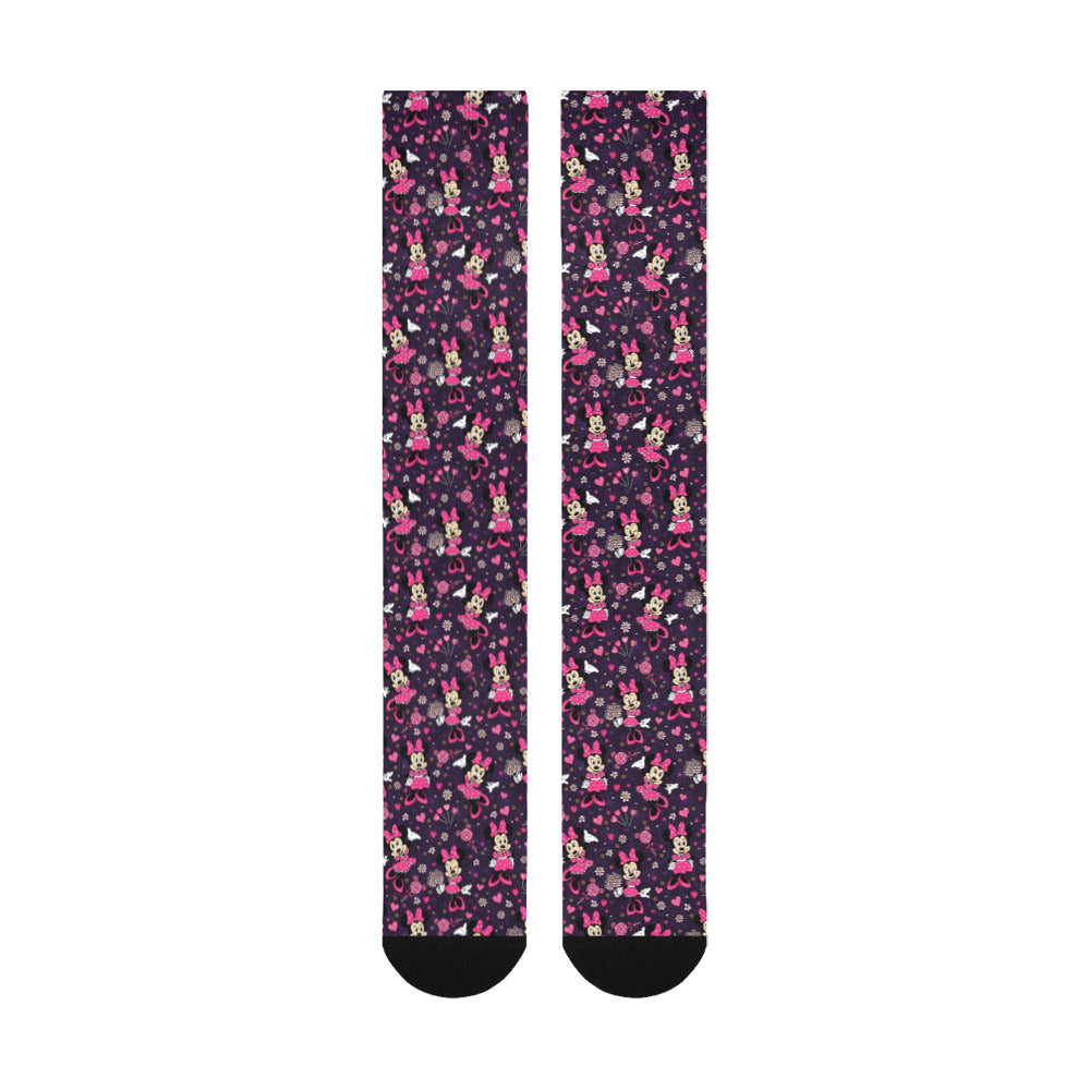 Pink Minnie Over-The-Calf Socks