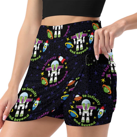 To Infinity And Beyond Athletic A-Line Skirt With Pocket