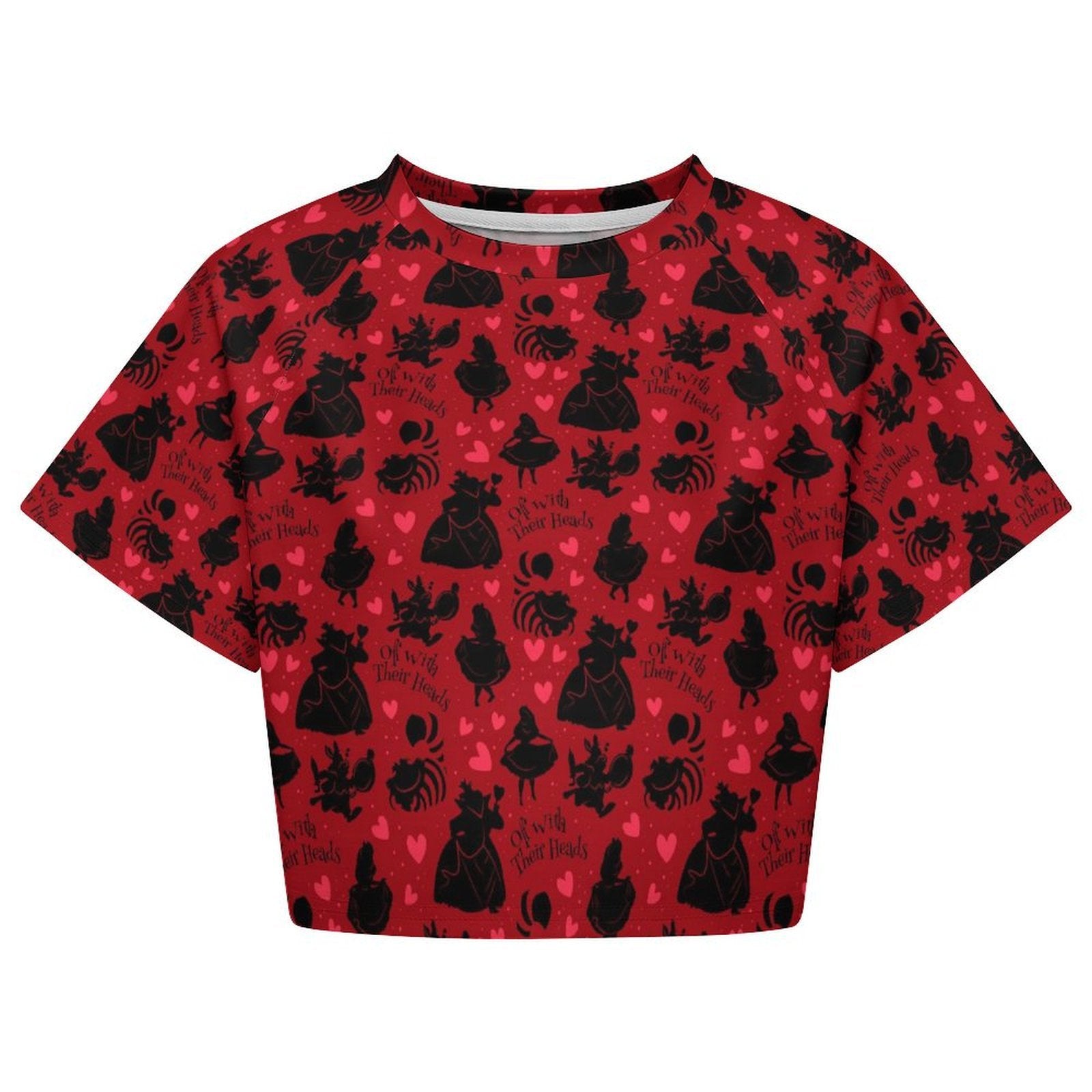 All Over Print Cropped Ralgan T-Shirt - Ambrie