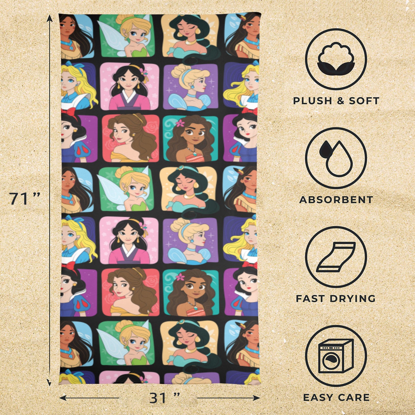 Princesses Beach Towel