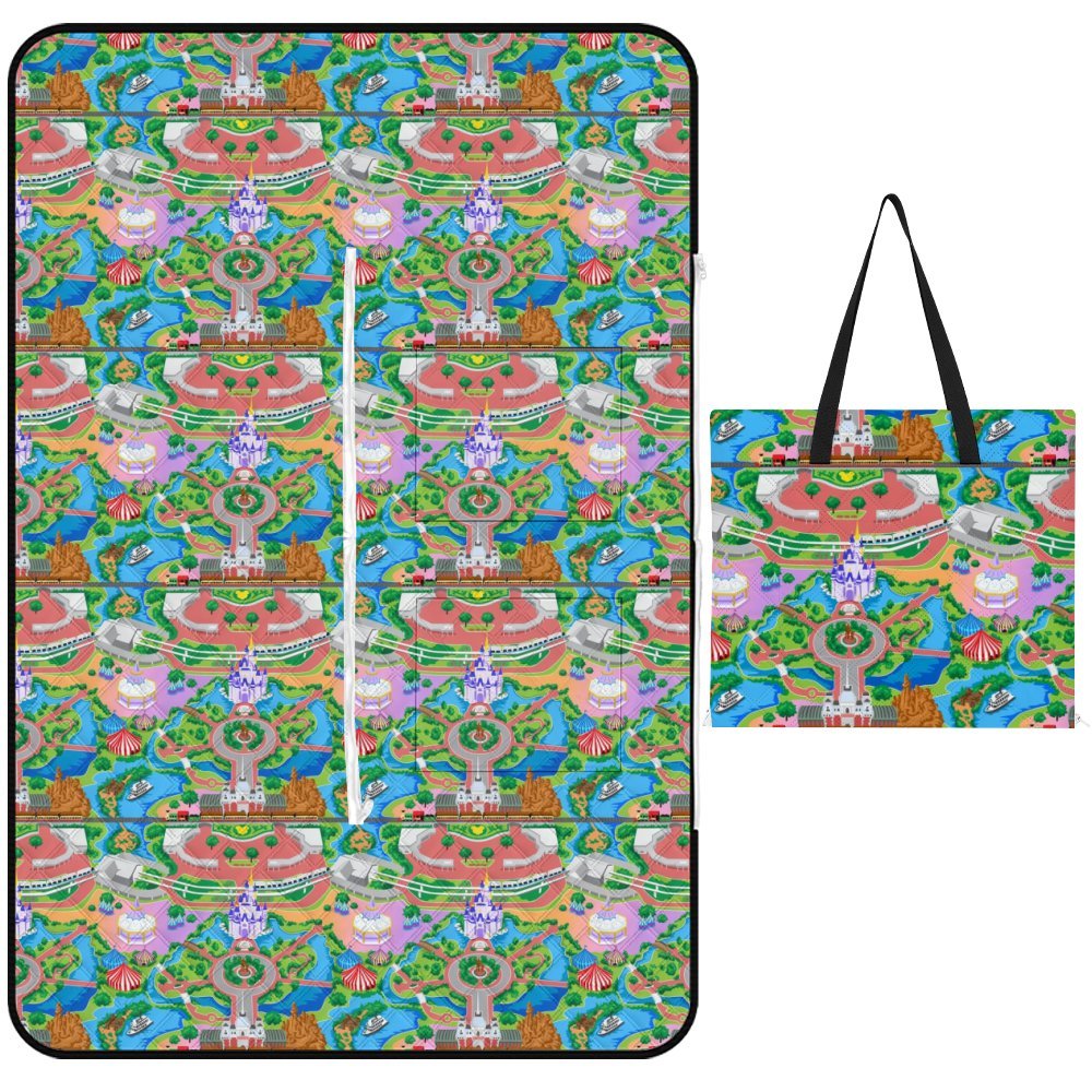 Park Map Zipper Picnic Mat