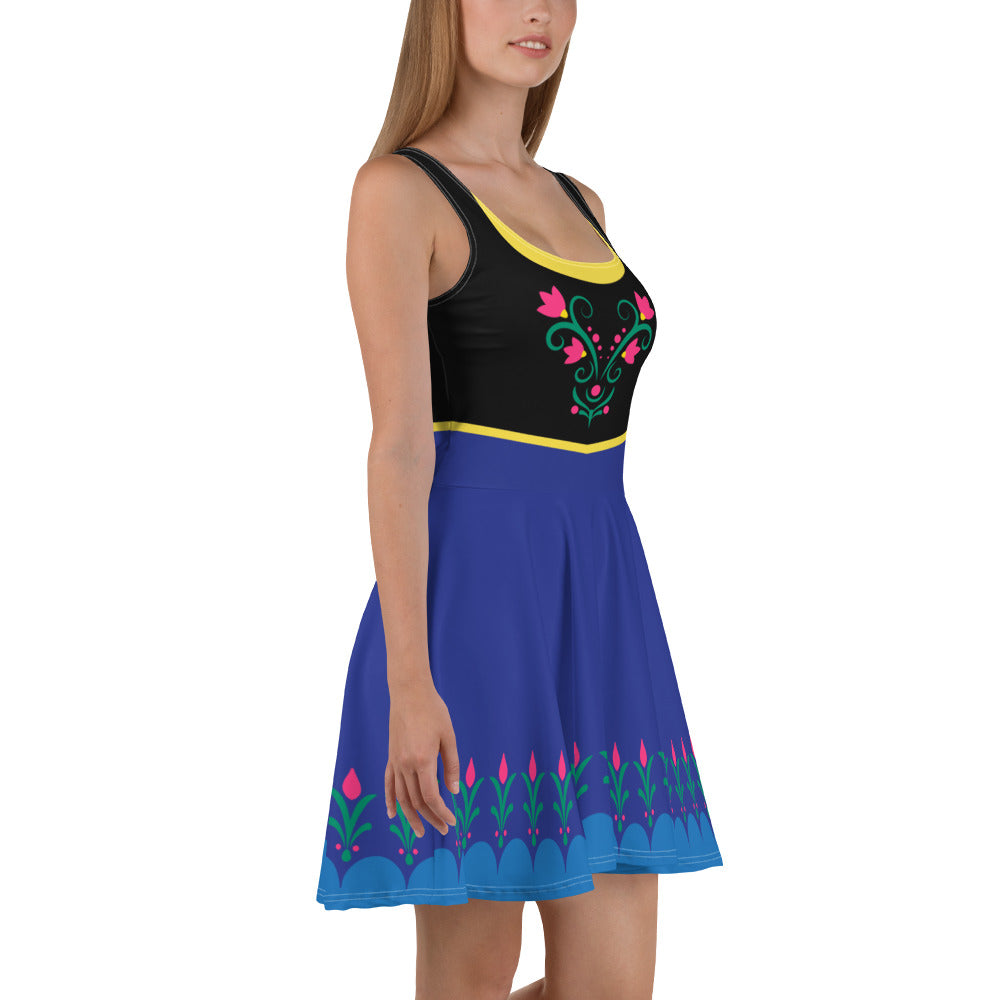 Disney Frozen Anna Blue Skater Character Dress