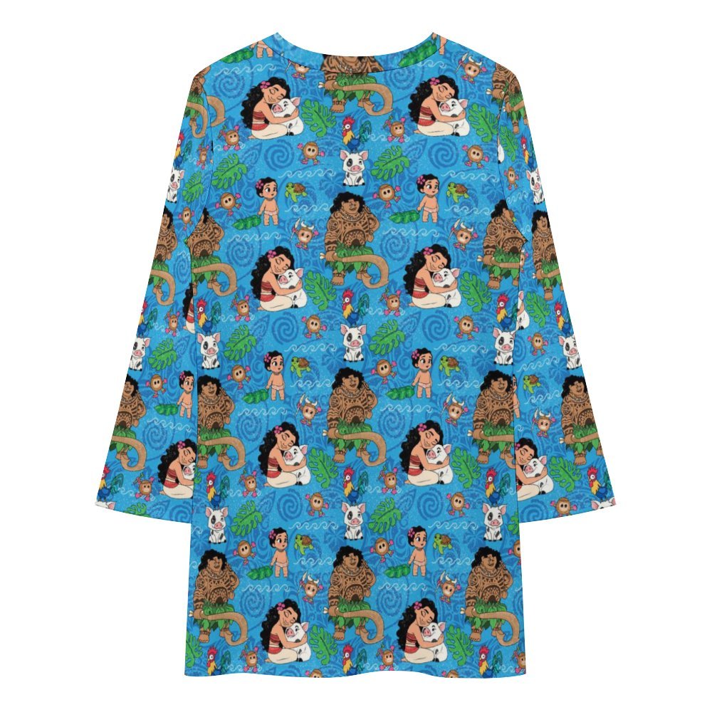 Disney Moana Long Sleeve Patchwork T-shirt Dress