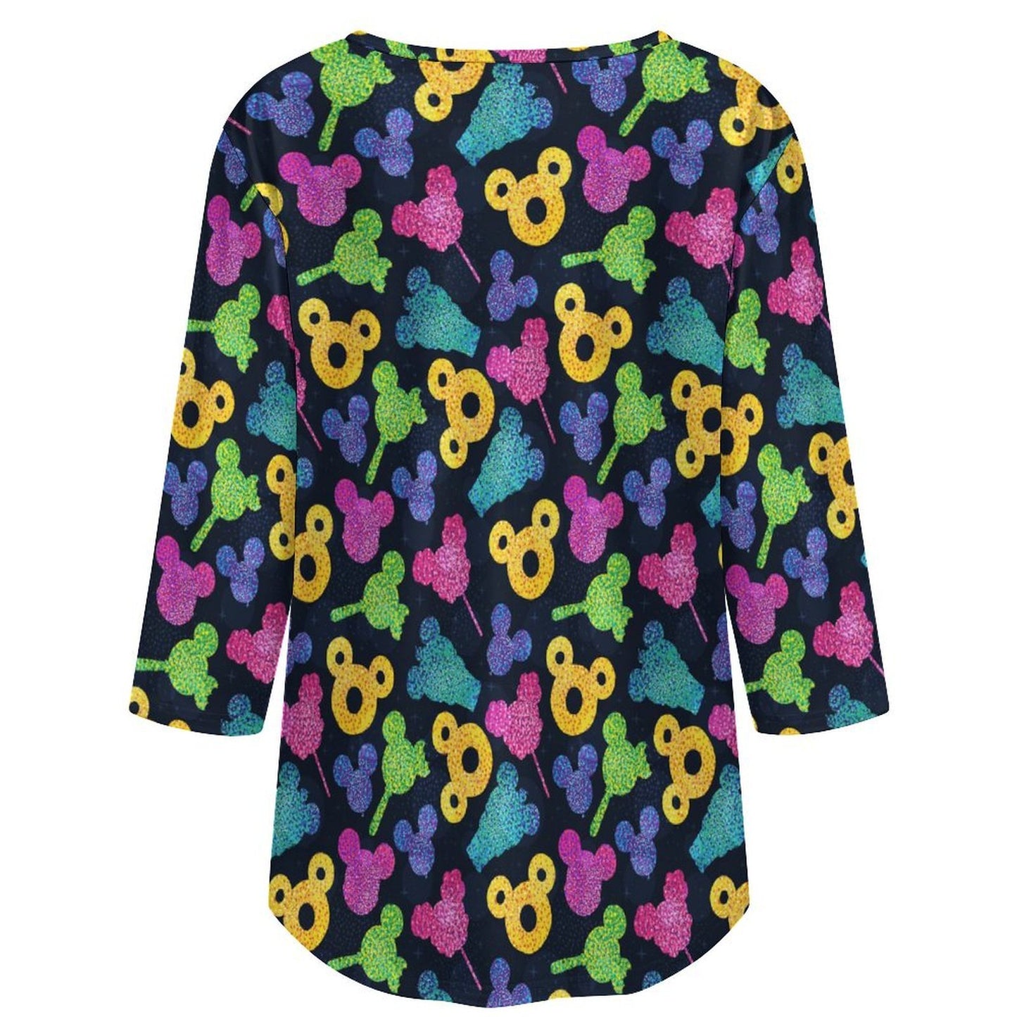 Glitter Snacks Women's 3/4 Sleeve Pleated Tunic Top - Ambrie