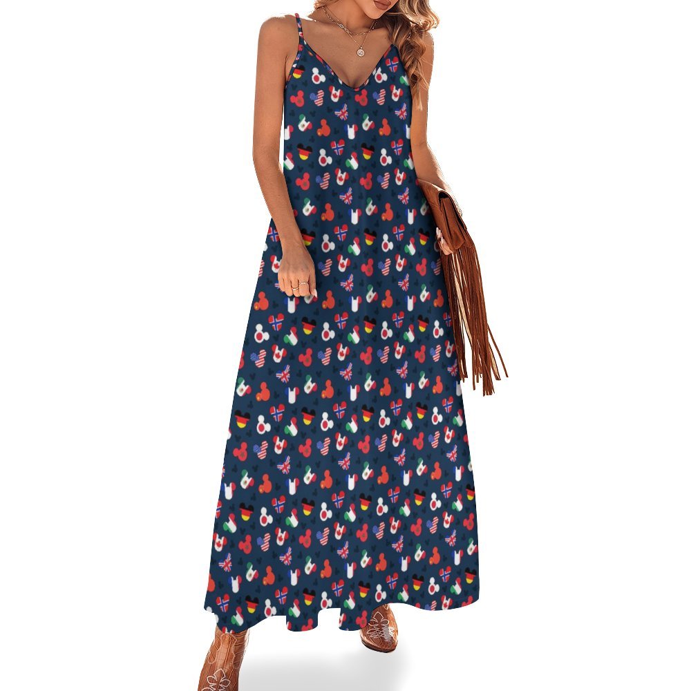 Mickey Flags Women's Summer Slip Long Dress