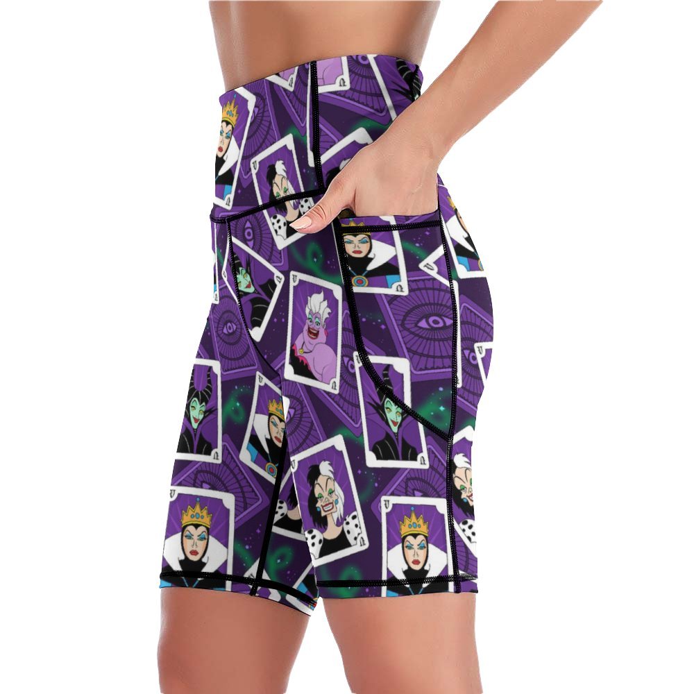Villain Cards Women's Knee Length Athletic Yoga Shorts With Pockets