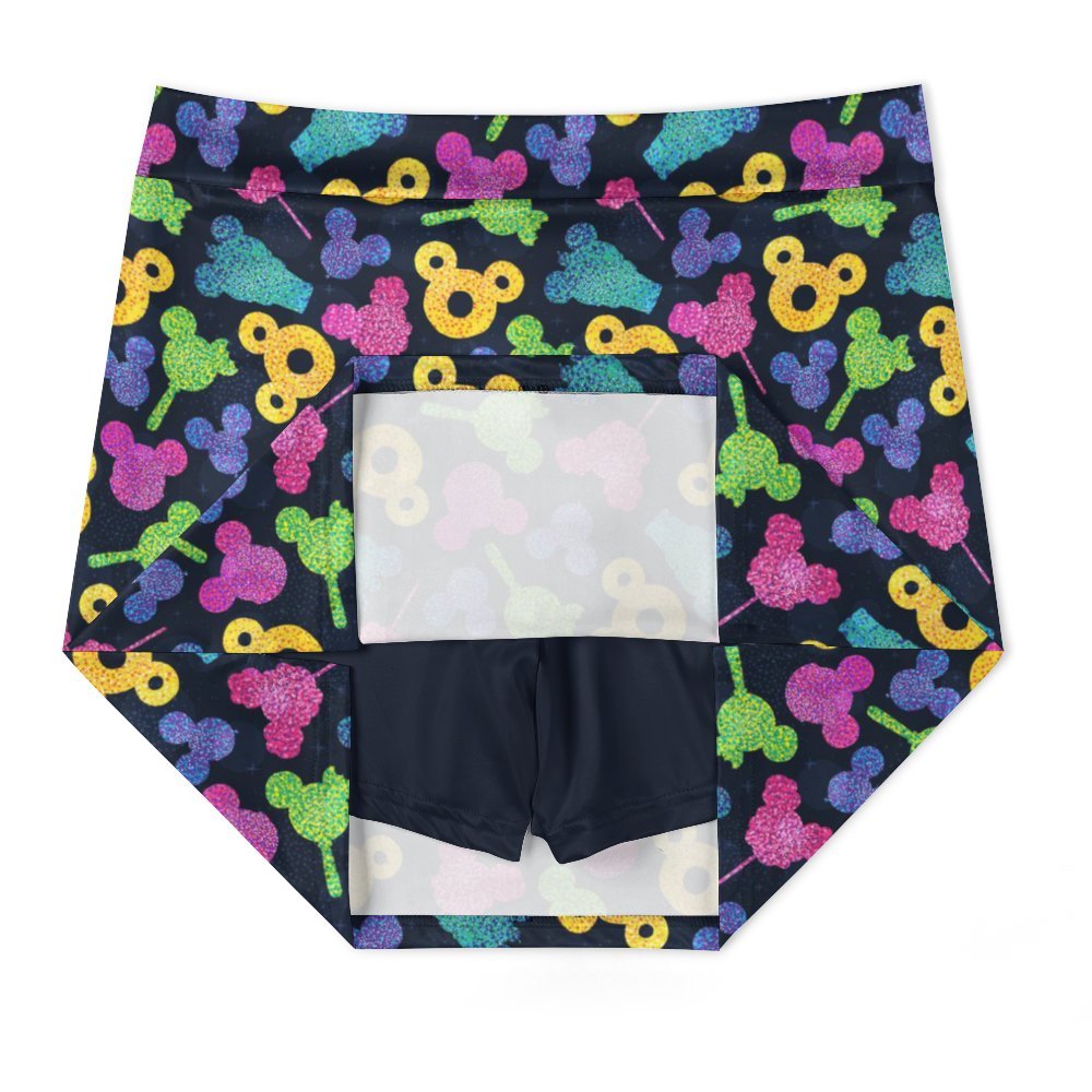 Glitter Park Snacks Athletic A-Line Skirt With Pocket Solid Shorts