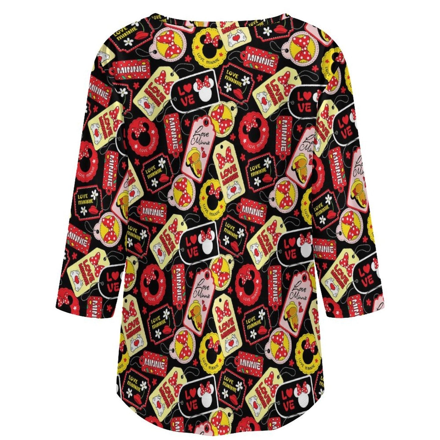 Minnie Tags Women's 3/4 Sleeve Pleated Tunic Top - Ambrie