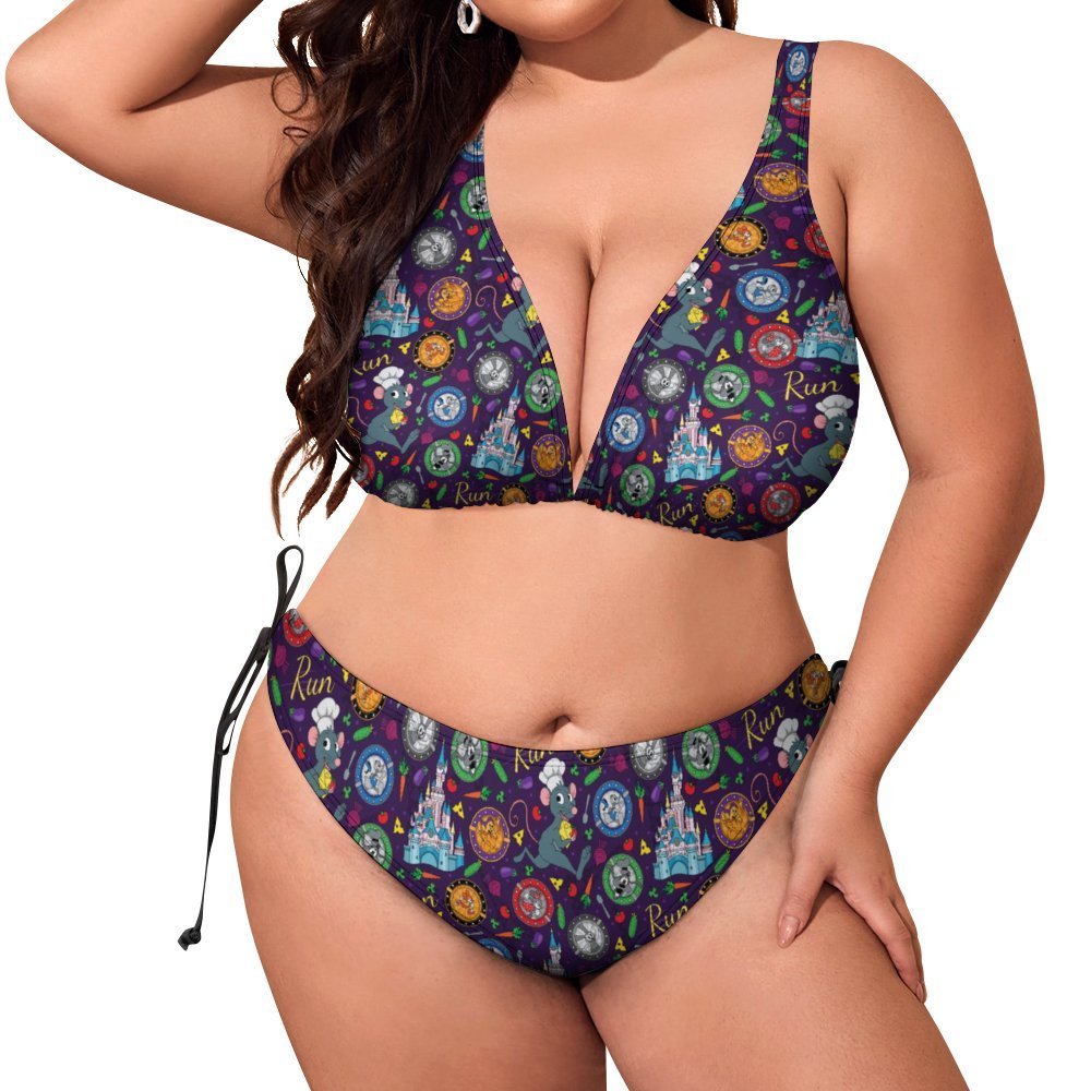 Ratatouille Wine And Dine Race Plus Size Women's Two Piece Bikini