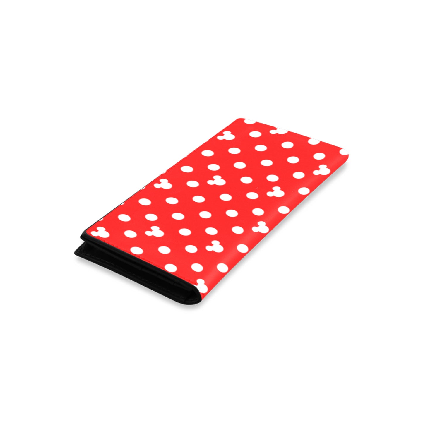 Red With White Mickey Polka Dots Women's Leather Wallet