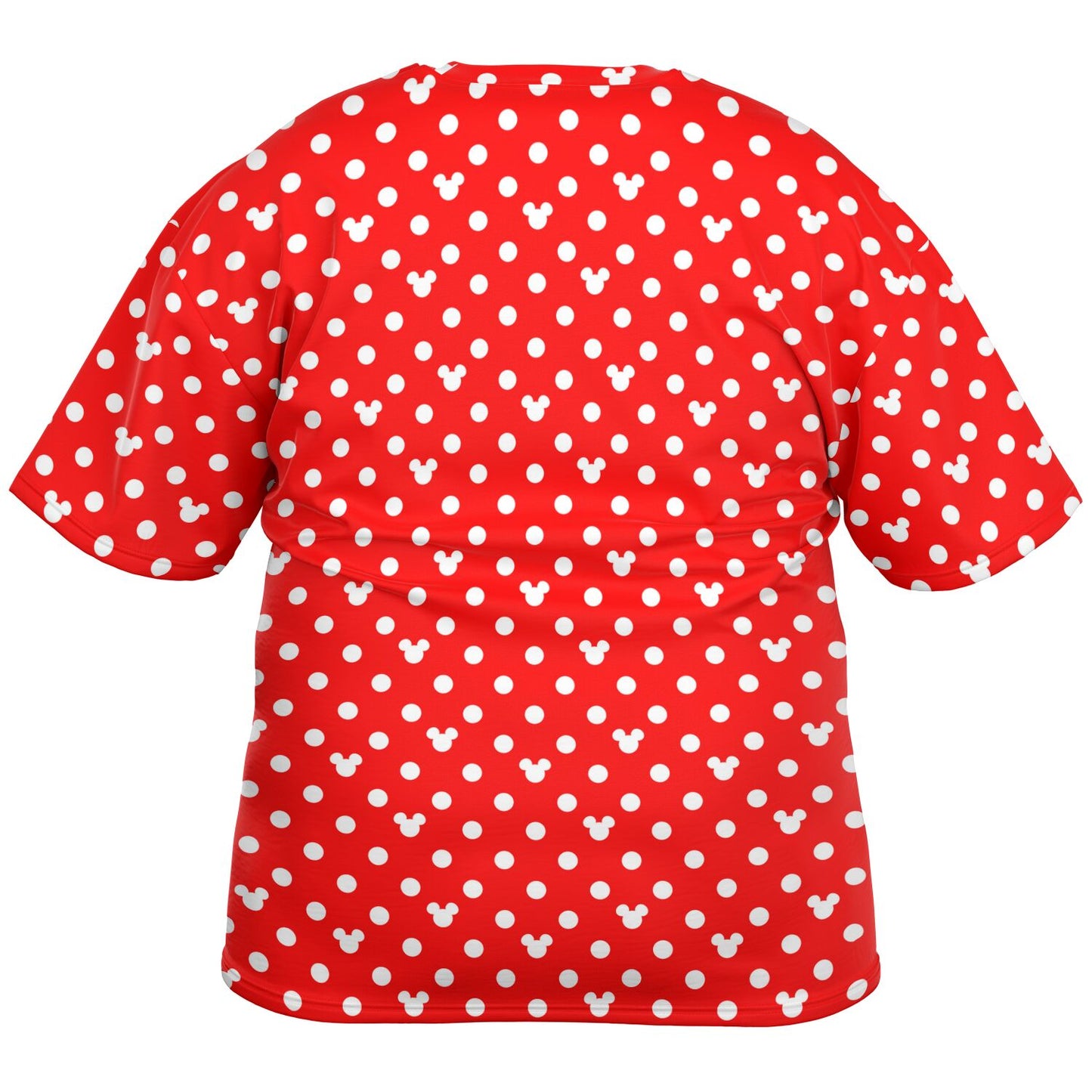 Red With White Mickey Polka Dots Unisex Plus-size T-Shirt