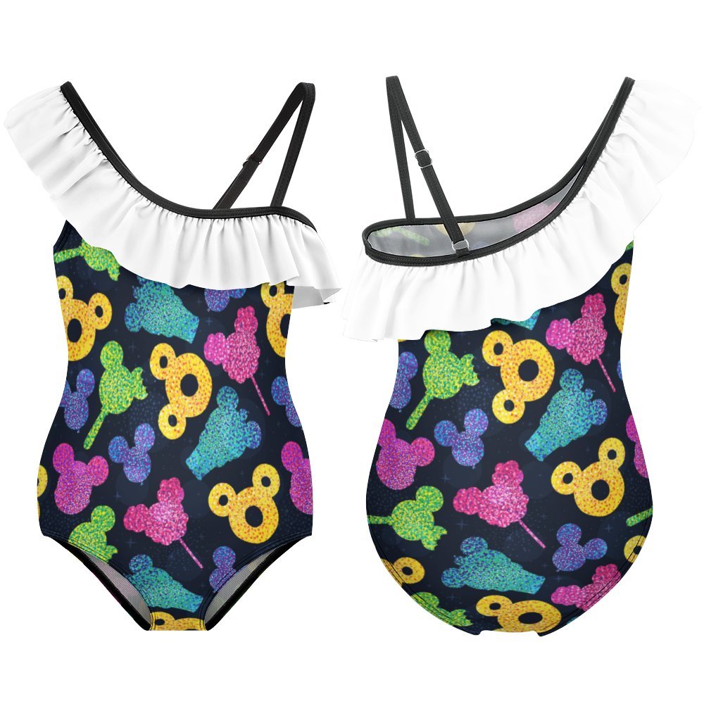 Glitter Park Snacks Girls Flounce One-Piece Swimsuit