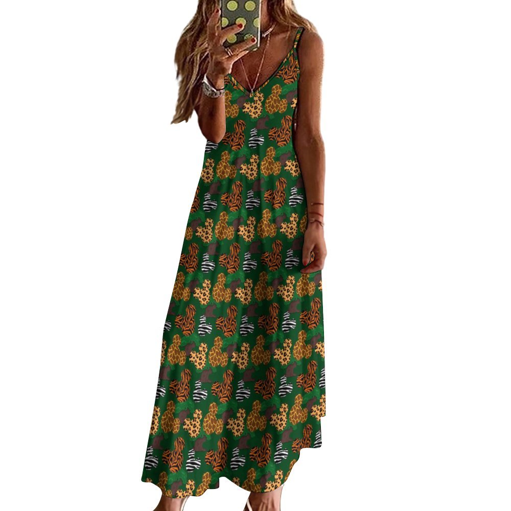 Disney Animal Prints Women's Summer Slip Long Dress