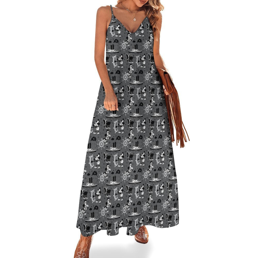 Steamboat Mickey Women's Summer Slip Long Dress