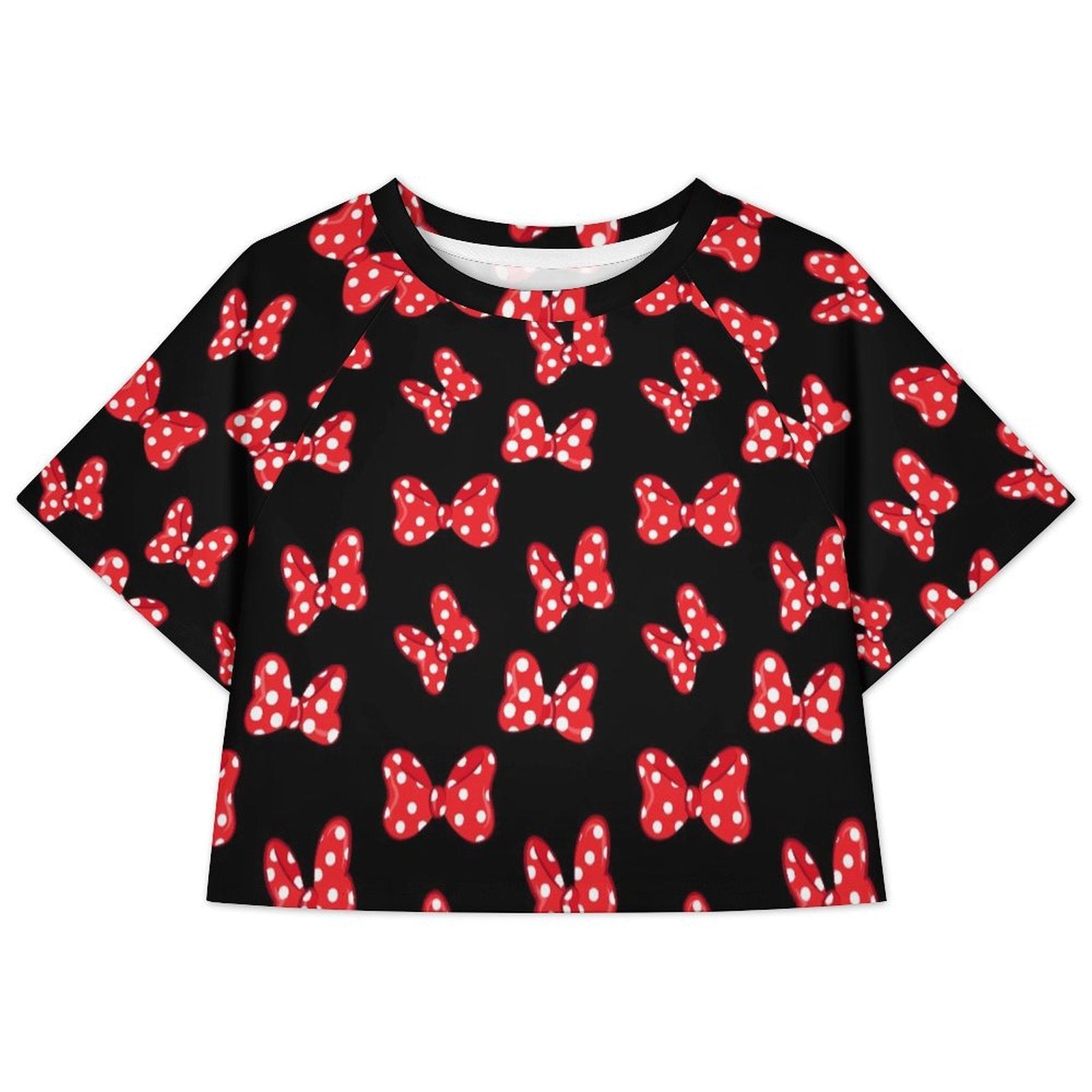 All Over Print Cropped Ralgan T-Shirt - Ambrie