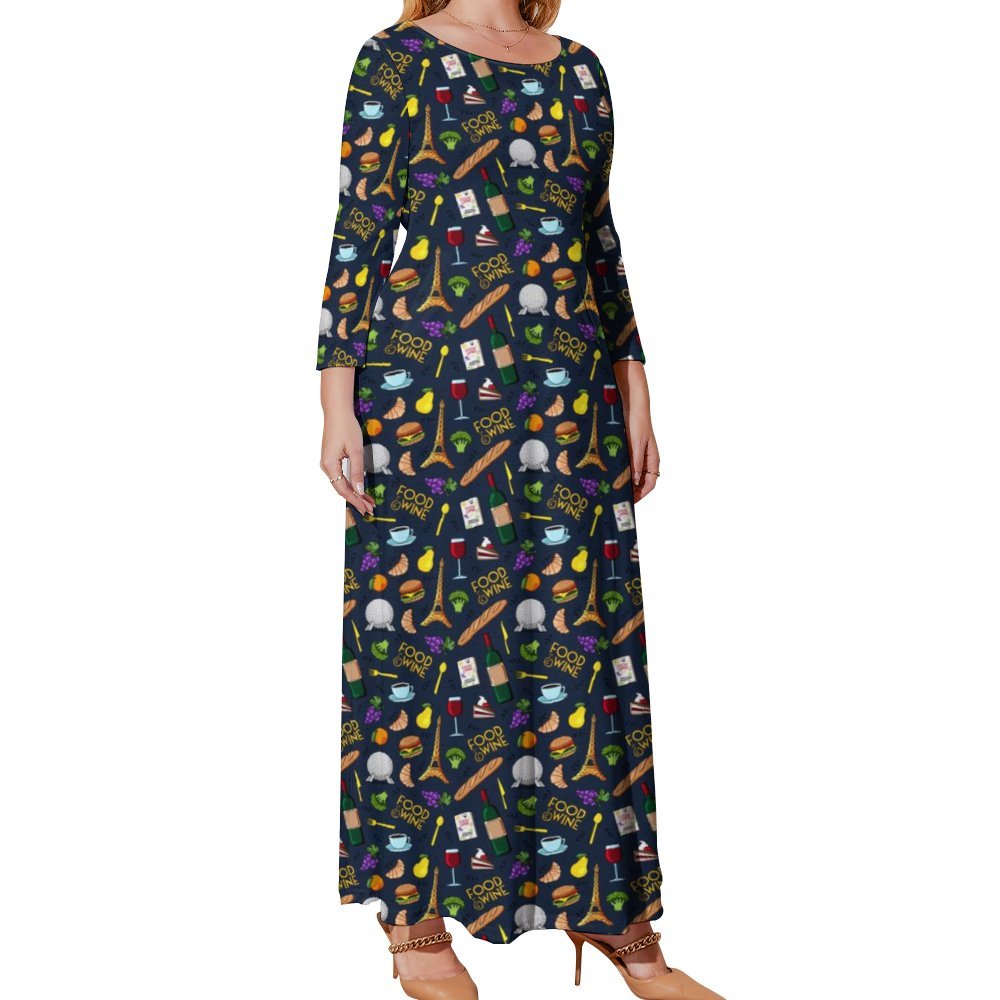 Food & Wine Plus Size Loose-Fit Long Sleeve Dress Ambrie Food & Wine Plus Size Loose-Fit Long Sleeve Dress Ambrie