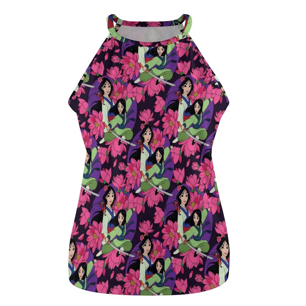 Blooming Flowers Women's Round-Neck Vest Tank Top