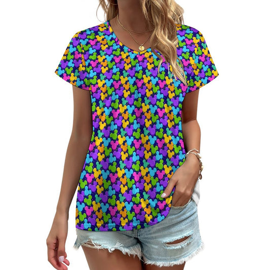 Park Balloons Women's V-Neck Short Sleeve T-Shirt