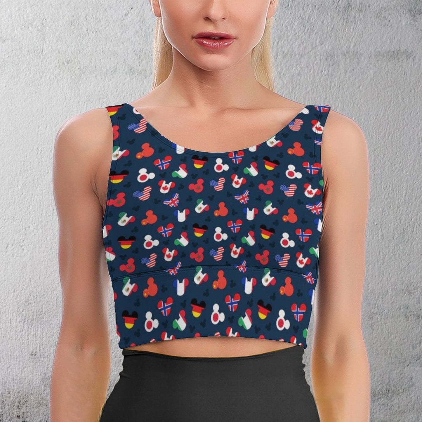 Mickey Flags Women's Crop Tank Top - Ambrie