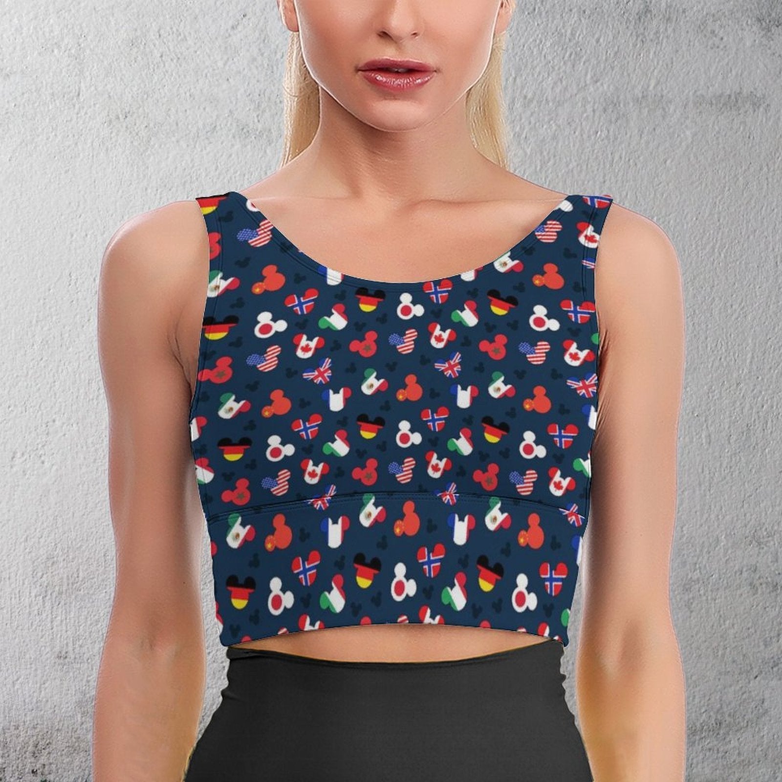 Mickey Flags Women's Crop Tank Top - Ambrie
