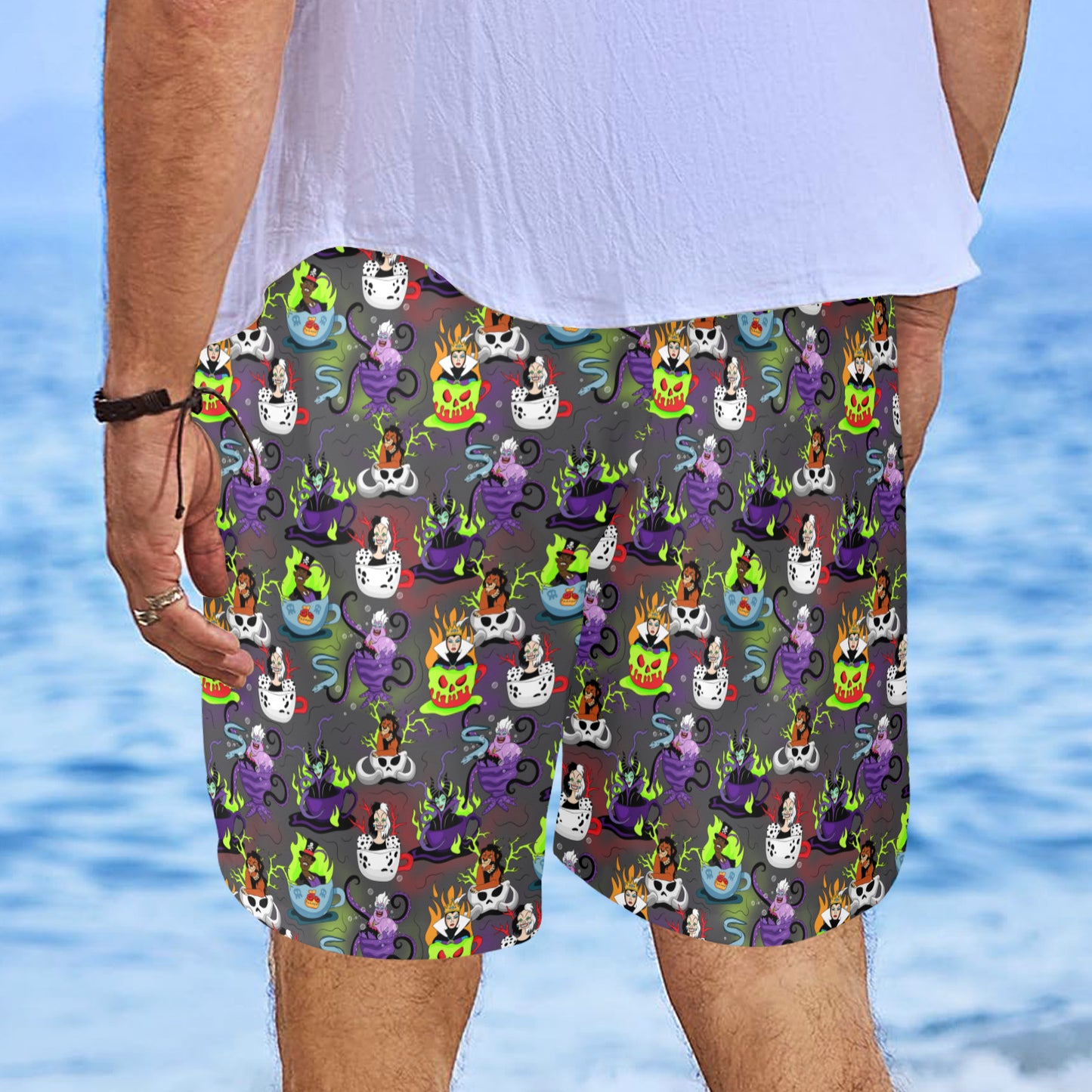 Villain Tea Cups Men's Swim Trunks Swimsuit