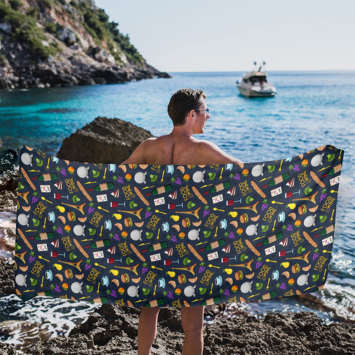 Food And Wine Beach Towel