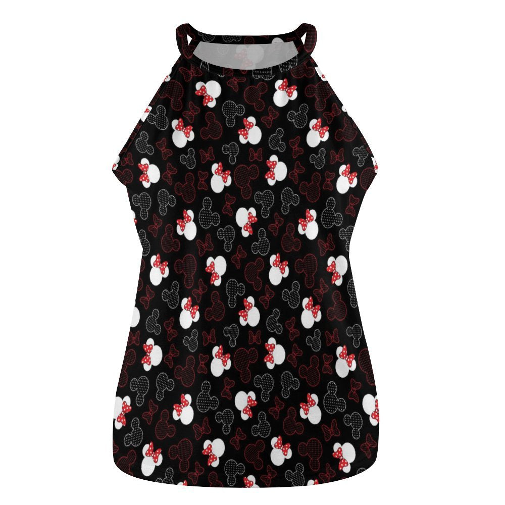 Mickey And Minnie Dots Women's Round-Neck Vest Tank Top
