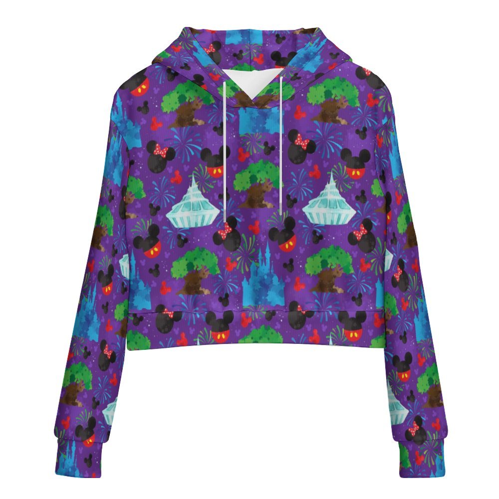 Park Hopper Fireworks Women's Cropped Hoodie