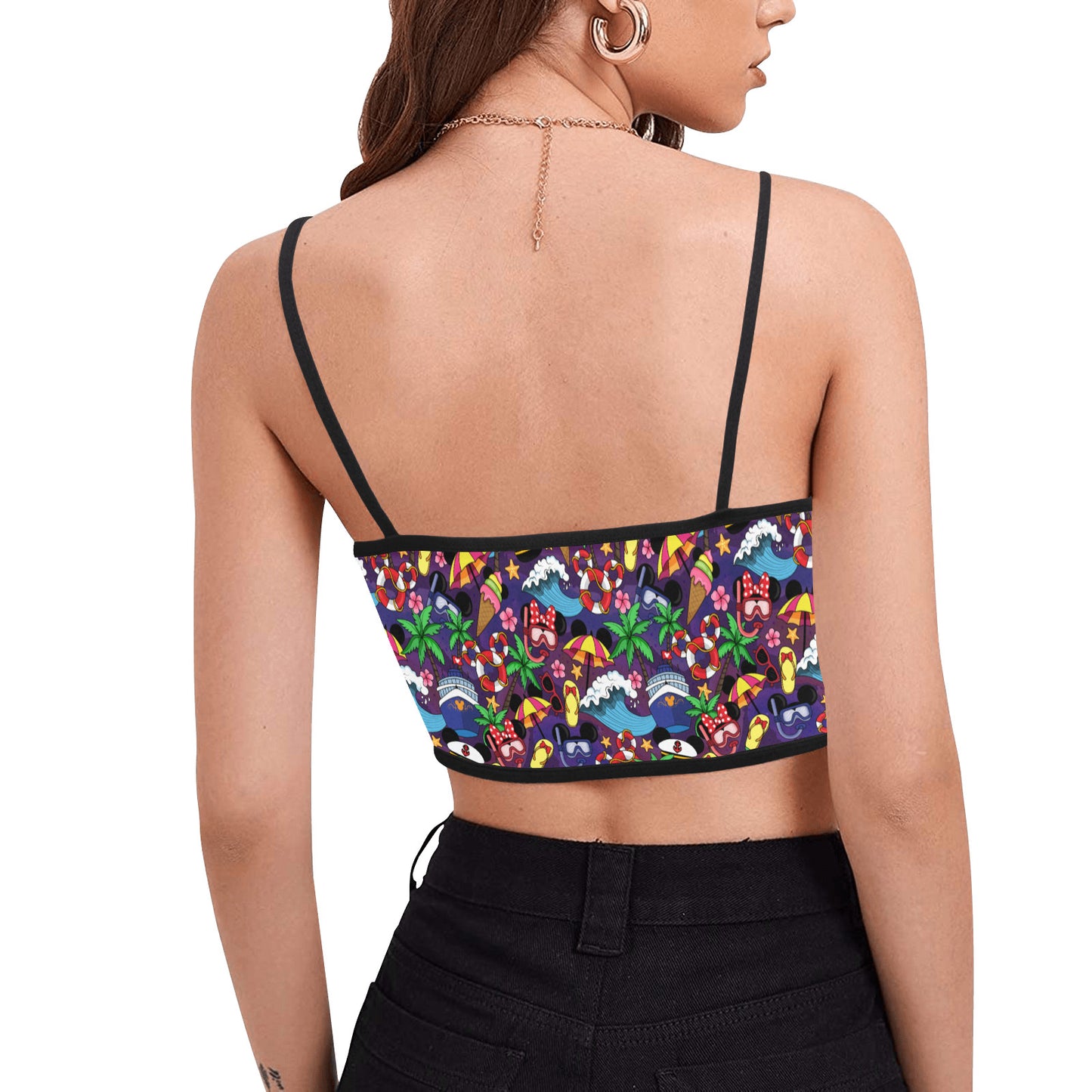 Mickey And Minnie Cruise Women's Spaghetti Strap Crop Top