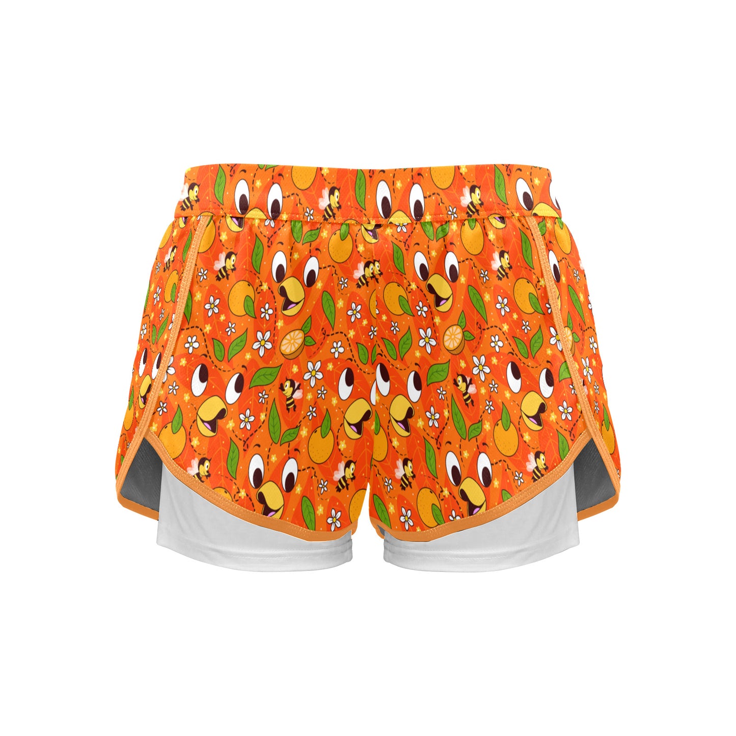 Orange Bird Women's Sports Shorts With Compression Liner